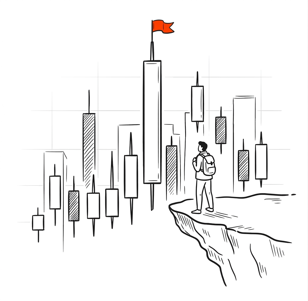 Трейдер на арене с графиками